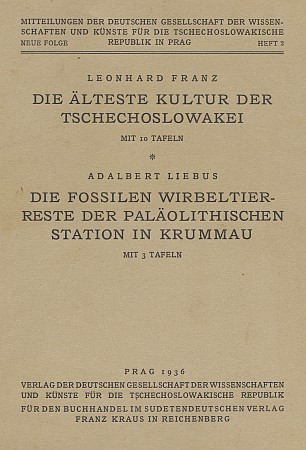 Tady je zachycen před archeologickým nalezištěm pod skalním převisem u Dobrkovic (Dobrkovická jeskyně) na snímku v knize (1936), jejíž obálka je vlevo