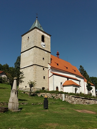 Děkanský kostel sv. Markéty v Horní Plané, kde mohl být v dubnu 1832 pokřtěn