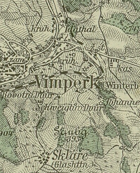 Inge Friedrichové se polohu statku Schweiglových u Vimperka podle jejího textu nepodařilo dohledat, vidíme jej ale např. na vojenských mapách:
  z roku 1894 psán Schweigelhof a z roku 1931 česky Schweiglův dvůr