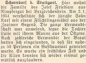 O schorndorfské svatbě jeho mladšího bratra Karla, na kterou "z východní zóny" přijela i sestra Luise se svým mužem