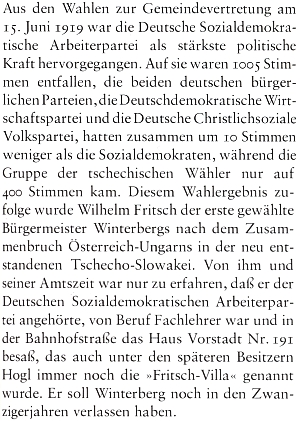 O něm v rodácké pamětní knize i s udáním stranické příslušnosti k sociální demokracii a také místem bydliště na Nádražní ulici čp. 191 ("Fritsch-Villa")