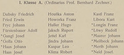 Ve výroční zprávě českobudějovického státního gymnázia pro školní rok 1906-1907 nacházíme v primě Adolfa Fürstenbauera, podle věku by to mohl být on - ještě o rok později je zaznamenán v sekundě třídního profesora Otto Wildera a pak stopa mizí