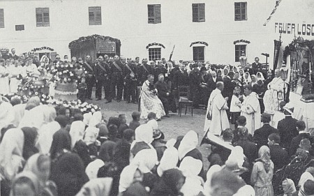 Svěcení zvonů v květnu 1924 v Boleticích za jeho účasti