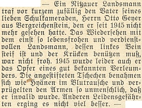 Mylná zpráva o něm v krajanském měsíčníku z ledna roku 1952...