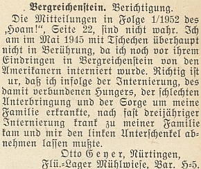 ... a její oprava - byla psána ještě počátkem roku 1952 v baráku uprchlického tábora