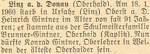 Podle této zprávy krajanského měsíčníku o skonu jeho bratra Heinricha, byl Konrad řídícím učitelem ve Weiden a po bratrově smrti nejstarším mezi vyhnanými krajany z Horního Dvořiště