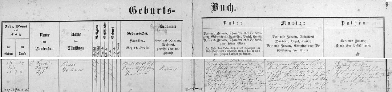 Narodil se podle matričního záznamu farní obce Ktiš dne 14. července 1879 (a téhož dne byl v Ktiši i pokřtěn) v Mackově Lhotě čp. 1 tamnímu rolníku Josefu Gocknerovi (synu Adalberta Gocknera, hospodařícímu kdysi na téže usedlosti, a jeho manželky Theresie, roz. Jakeschové, z Brloha čp. 59) a jeho ženě Marianně, dceři Jakoba Miesbauera ze Zbytin čp. 42, panství Prachatice, a jeho manželky Marie, roz. Scheiberové, ze Šenavy (dnes Pěkná) čp. 12