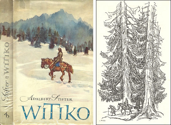 Obálka (1956) a jedna z ilustrací Willyho Widmanna k dalšímu vydání (Verlag Herder ve Freiburgu)
zkrácené verze Stifterova Vítka s její předmluvou