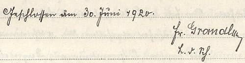 Podpis ve školní kronice