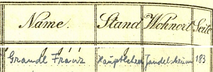 Záznam v indexu úmrtní matriky farní obce Wollaberg