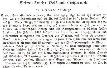 Obálka (1997) reprintu sborníku šumavských pověstí z roku 1924 s poznámkou Gustava Jungbauera o Reichenau z Grimmových textu - reprint vydal Robert Baierl v Pasově v edici tamního Muzea Šumavy