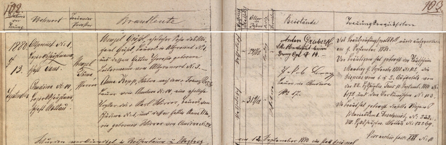 Záznam o jeho první...