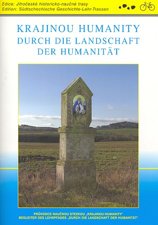 Obálka (2003) průvodce naučnou stezkou hned v úvodu s ukázkou z Kohoutího kříže a jejími verši v originále i v překladu, bohužel bez posledních dvou slok básně o Jedlici (vydala Novohradská občanská společnost)