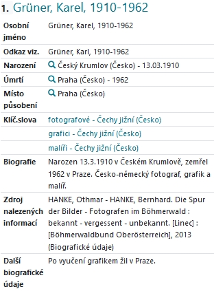 Jeho záznam v databázi regionálních osobností Jihočeské vědecké knihovny