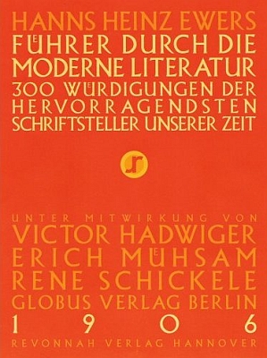 Obálka (2005) nového vydání průvodce moderní literaturou z roku 1906, který vznikl za jeho spoluúčasti (Revonnah Verlag, Hannover)