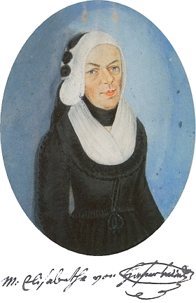 Marie Alžběta Hafenbrädlová, paní na Debrníku, na podobizně z roku 1814