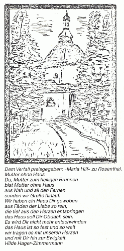 Báseň a kresba zaniklého poutního kostela v lese nad Rožmitálem na Šumavě (viz i Alois Harasko) a Valentin Schmidt)