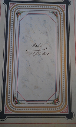 Rudolfův podpis v pamětní knize
  českobudějovického německého gymnázia