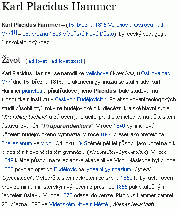 Heslo ve Wikipedii s odkazem na tyto stránky Kohoutího kříže (klikněte na náhled)