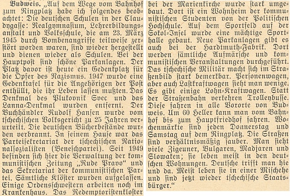 Situační zpráva krajanského měsíčníku z roku 1954 zmiňuje i odsouzení Rudolfa Hansena ke 25 letům vězení
a spálení knižních skladů