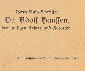 Svou prvotinu mu roku 1927 věnoval Leo Hans Mally