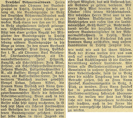 Tady se o něm a jeho činnosti v Teplicích rozepsal českobudějovický německý list v roce 1924