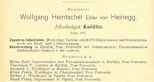 Tady vidíme na srovnání dvou ročníků schematismu velkostatků v království českém, jak se rodový majetek v Čechách zmenšil mezi roky 1902 a 1910