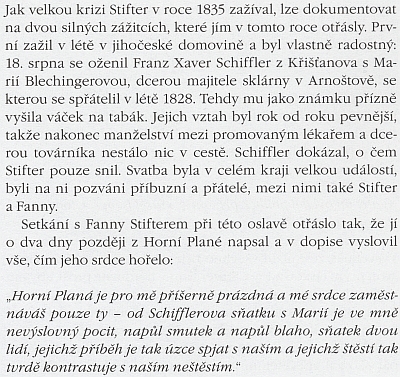 O Stifterově návštěvě Arnoštova se takto rozepsal Peter Becher ve své knize o něm