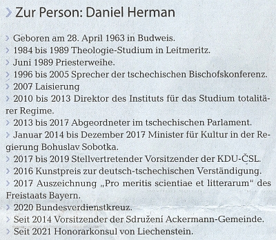 Zatím poslední položkou v jeho životopisném přehledu na stránkách ústředního krajanského listu je funkce konorárního konzula Lichtejnštejnského knížectví se sídlem v Brně