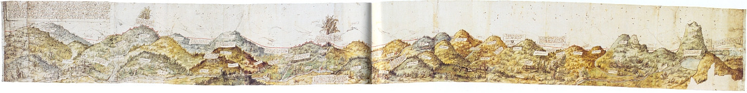 Hraniční mapa z roku 1514 zachycuje česko-bavorské pomezí a tvořila obálku její knihy "Mezi Dunajem a Vltavou" (1968)