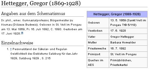 Jeho data na webových stránkách arcidiecéze Salzburg