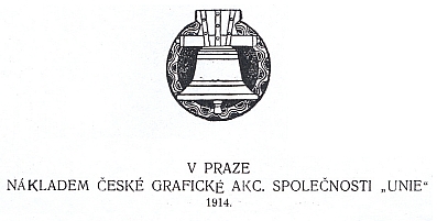 Viněta z titulního listu svázaného XIV. ročníku časopisu "Zvon" z roku 1914, kde vyšel jeho text o německých verších