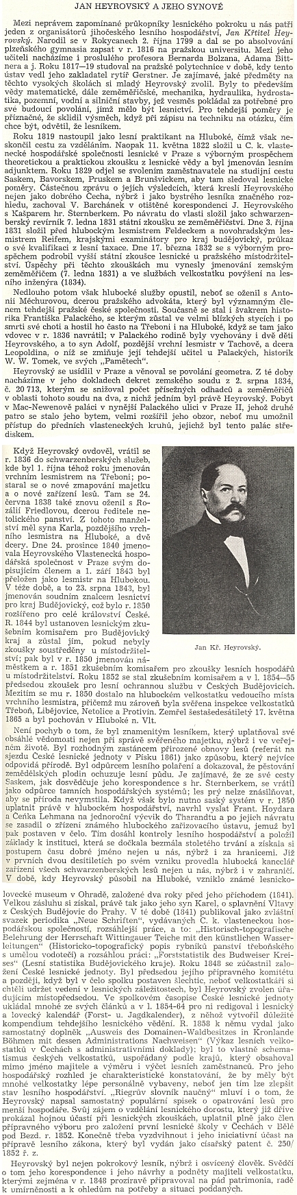 Kapitola o něm a jeho synech z knihy vydané v roce 1958 Československou akademií zemědělských věd