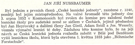 Odstavec z medailonu Jana Jiřího Nussbauera v knize Velké vzory našeho lesnictví (1958)
svědčí mimo jiné o tom, že pojem "sudetské země" neměl vždycky jen politický význam