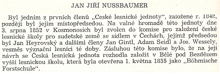 Odstavec z medailonu Jana Jiřího Nussbauera v knize Velké vzory našeho lesnictví (1958)
svědčí mimo jiné o tom, že pojem "sudetské země" neměl vždycky jen politický význam