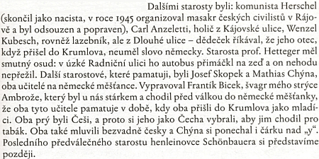 Jeho jméno, zkomoleno na "Herschel", se objevuje ve vzpomínkové knize Josefa Jakeše o Českém Krumlově