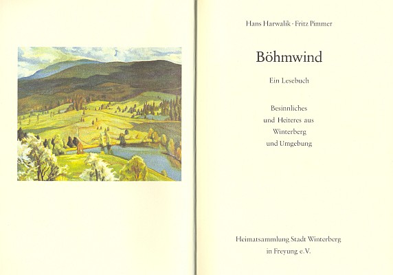 Frontispis a titulní list "vimperské antologie" Böhmwind (1989) se souborem jejích veršů
- obraz Emmi Schuster-Langové má název Pohled od Arnoštova k Boubínu