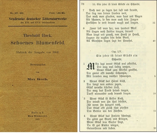 Obálka (1899) reedice jeho díla z roku 1601 a pár stránek z tohoto vydání