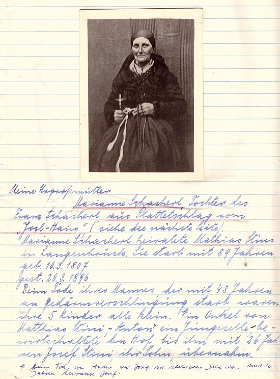 Vzácný snímek a data Marianne Schacherlové z "Joslhaus", který měl v zaniklém Mladoňově čp. 10