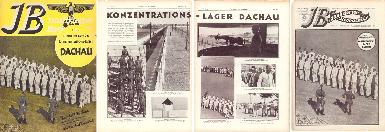 Už v roce 1936 se nacistický tisk reportáží z koncentračního tábora Dachau bezostyšně přihlásil ke Goebbelsově myšlence "Vernichtung durch Arbeit", tj. "ničení prací" - třeba ovšem dodat, že v roce 1940 tu bylo instalováno navíc i krematorium a dva roky nato plynová komora