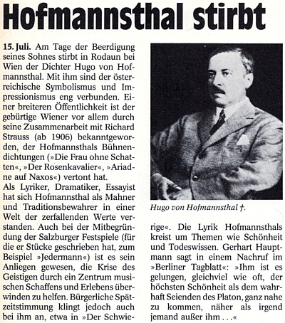 Gerhard Hauptmann napsal v nekrologu pro deník Berliner Tagblatt: "Jemu se podařilo, nezáleží na tom, jak často, přiblížit se nejvyšší kráse, tomu Platónovu opravdového bytí tak, jako nikomu jinému kromě něho"