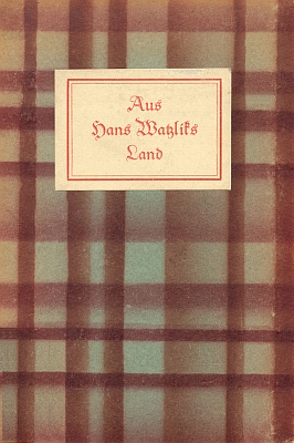 ... a sborníku sborníku (1929) z téhož nakladatelství k 50. narozeninám Hanse Watzlika, kde na s. 11 nacházíme Hohlbaumovu báseň, věnovanou příteli a spisovatelského kolegovi