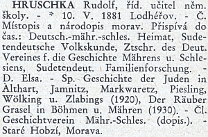 Heslo v biografickém slovníku "žijících kulturních pracovníků a pracovnic ČSR"