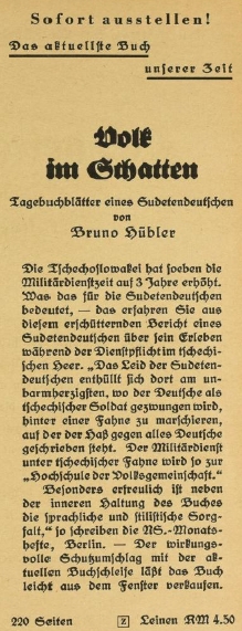 Obálka a anotace jiné jeho knihy (Brunnen Verlag, Berlin, 1937)