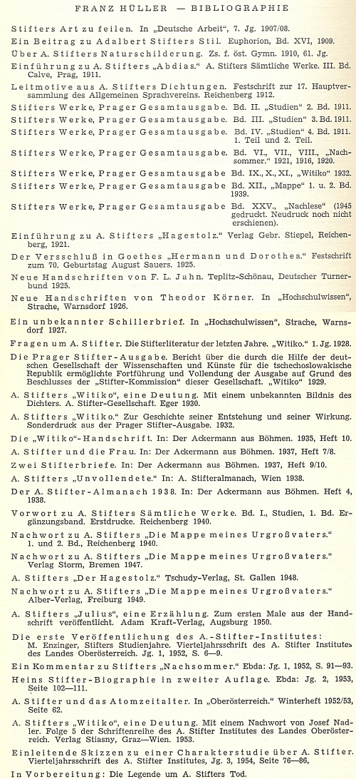 Bibliografie jeho díla, kterou sestavil Josef Nadler (1884-1963)