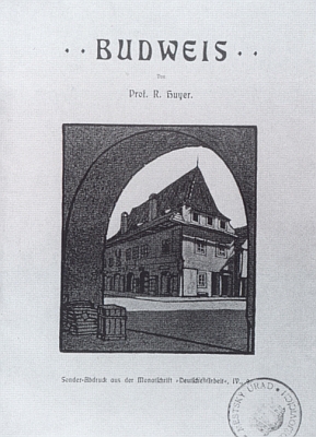 Titulní strana separátního tisku z měsíčníku "Deutsche Arbeit", resp. jeho "budějovického čísla" (1905), zdobeného kresbami Karla Kostiala