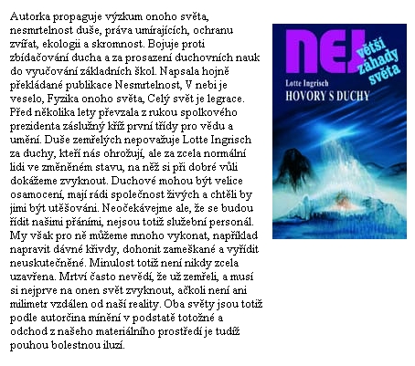 Obálka (2007) českého překladu její knihy, kterou vydalo liberecké nakladatelství Dialog