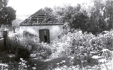 Hřbitov ve Ktiši na snímku z roku 1960...
