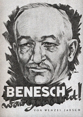 Obálka (1949) jeho knihy "Benesch war gewarnt!" (tj. "Beneš byl varován!")