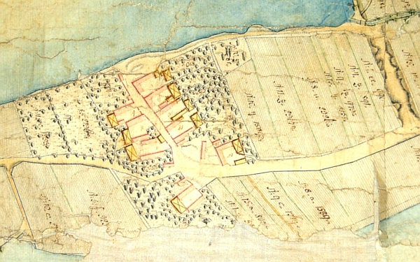 Haklovy Dvory na katastrální mapě z roku 1781 a po požáru na mapě stabilního katastru z roku 1827